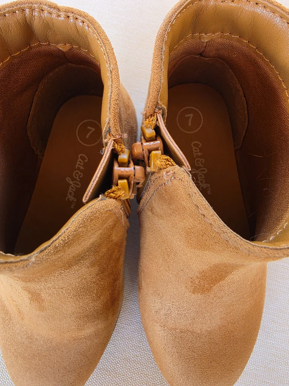 Cat & Jack Kids Brown Suede Side-Zip Ankle Boots